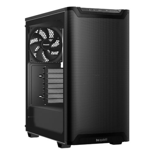 Be Quiet! Pure Base 501 Airflow Window Gaming Case, ATX w/ Glass Side, Compact Design, 2 Pure Wings 3 Fans, High Airflow Front & Top, USB-C, Black