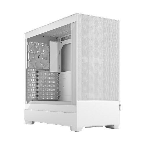 Fractal Design Pop Air (White TG) Gaming Case w/ Clear Glass Window, ATX, Hexagonal Mesh Front, 3 Fans