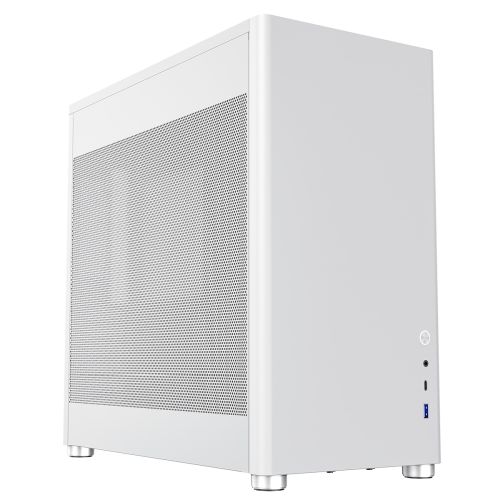 GameMax Meshbox Full White Gaming Case, ATX, Mesh Panels, Modular Design, Vertical Airflow Design, No Fans inc., USB-C