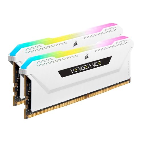 Corsair Vengeance RGB Pro SL 32GB Kit (2 x 16GB), DDR4, 3600MHz (PC4-28800), CL18, XMP 2.0, White