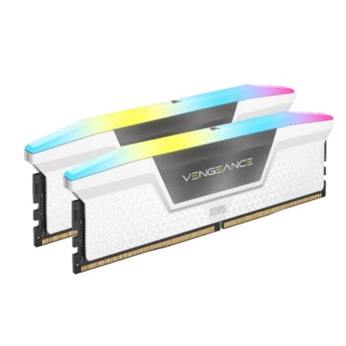 Corsair Vengeance RGB 32GB Kit (2 x 16GB), DDR5, 5200MHz (PC5-41600), CL40, 1.25V, XMP 3.0, PMIC, DIMM Memory, White